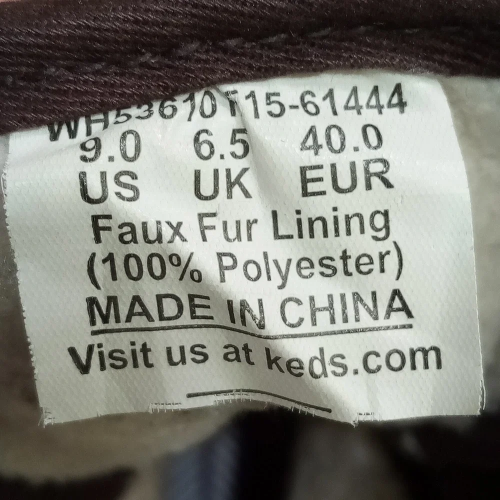Keds Suede High Top Womens Sz 9 EU 40‎ Brown Lace Up Shoe Sneaker Faux Fur Lined